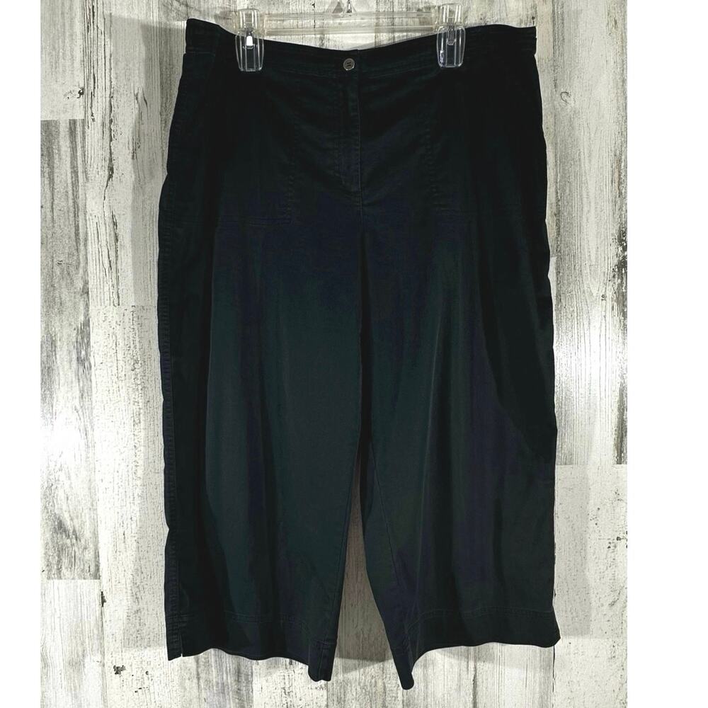Chicos Capris Size 2 (37x21) Black High Rise Cotton Nylon Spandex Blend